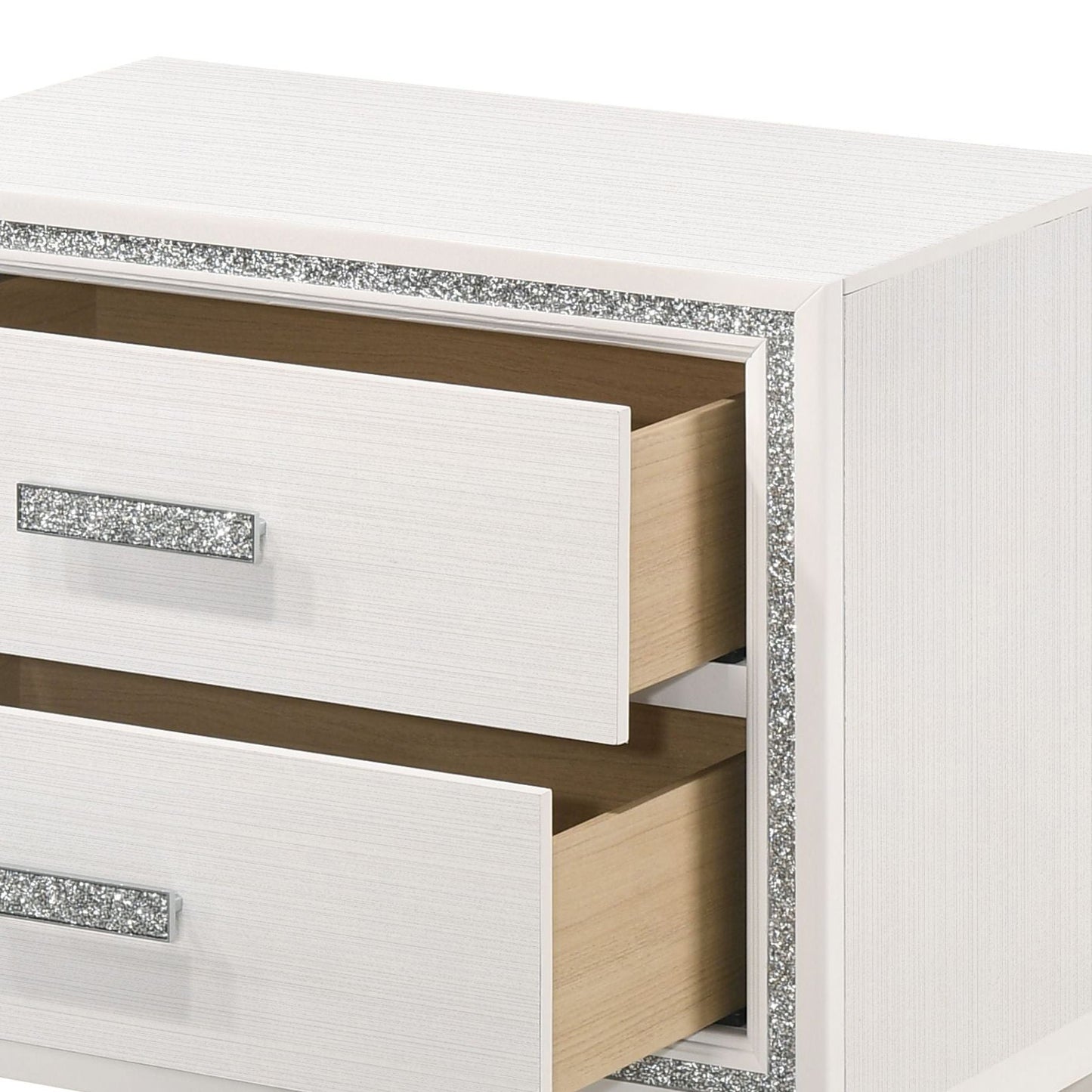 Haiden Weathered Nightstand with Silver Trim