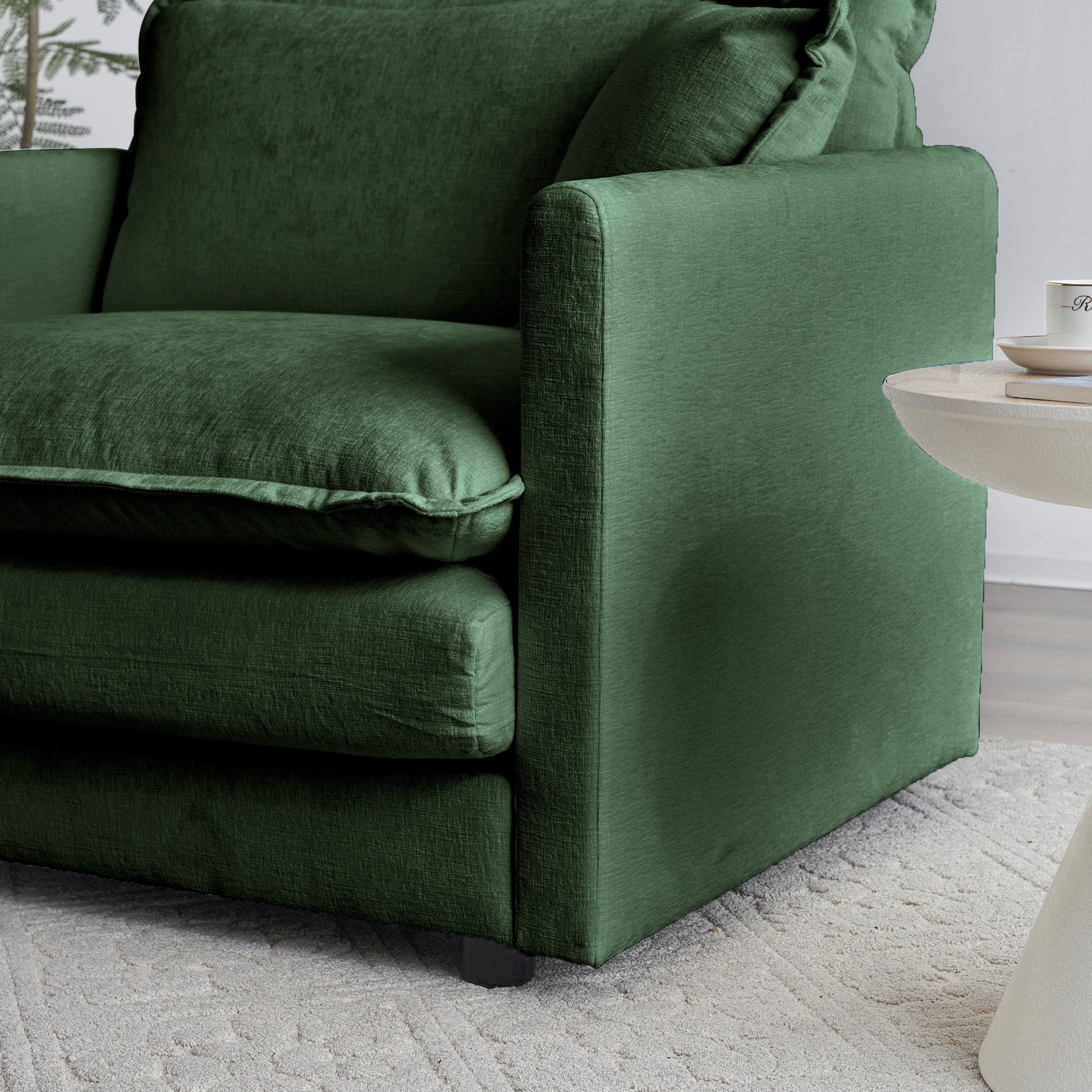 Mid-Century Modern 3-Seater Sofa in green chenille upholstery by HouseOfZazla on Tampa Home & Garden Store