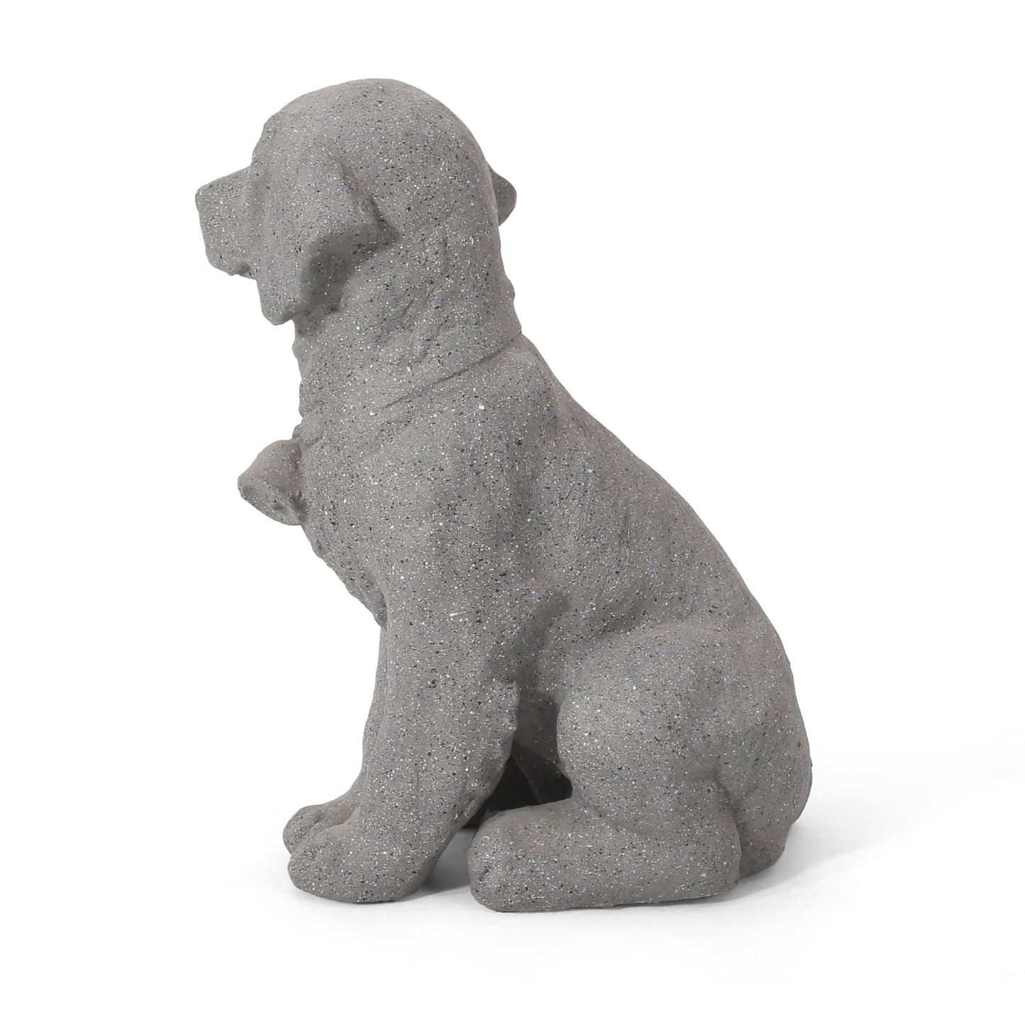 A Gray Mgo Dog Statue in Outdoor Garden Decor