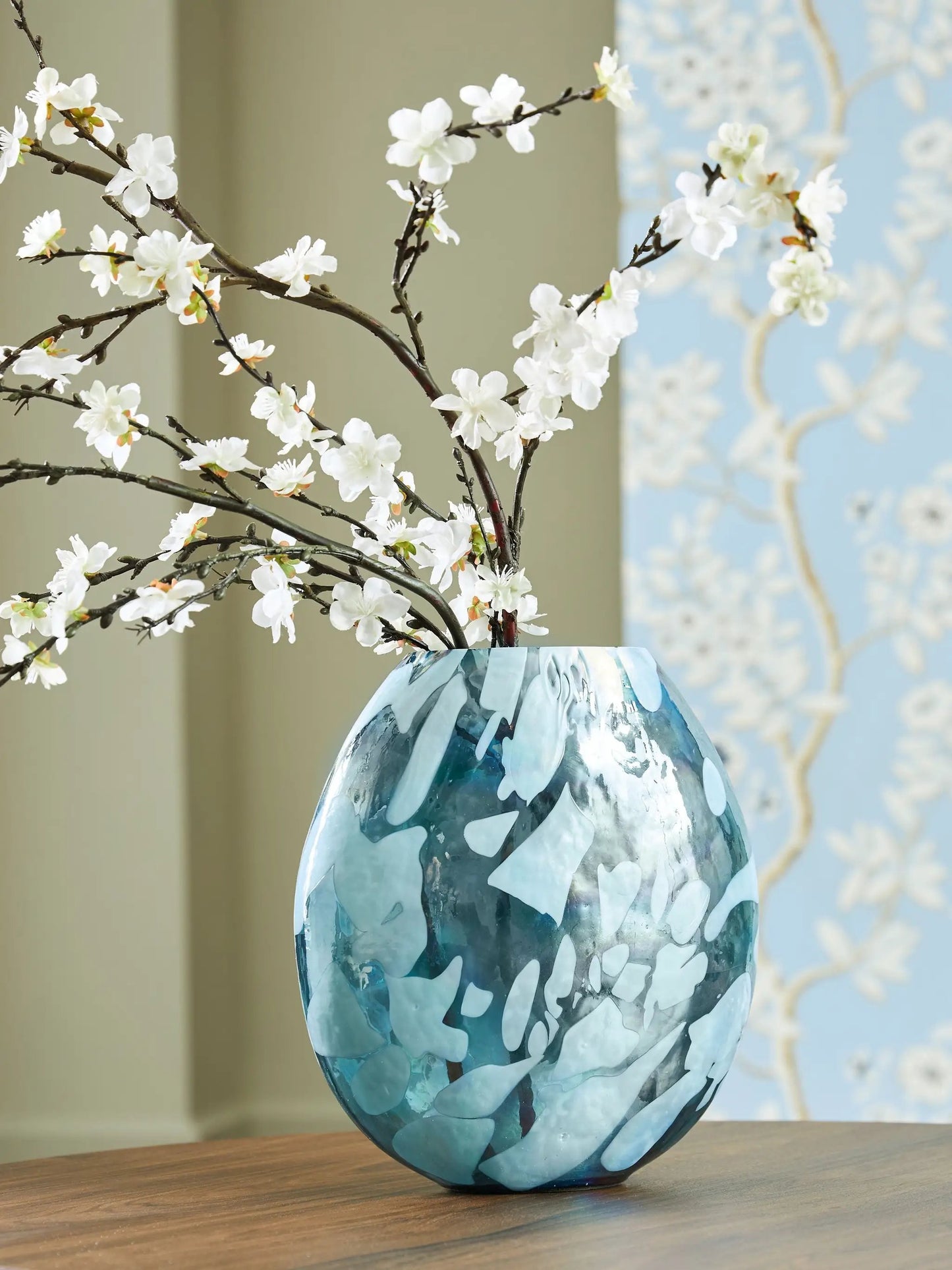Cartshaw Vase in Iridescent Teal, 7 Inches