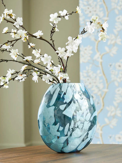 Cartshaw Vase in Iridescent Teal, 7 Inches