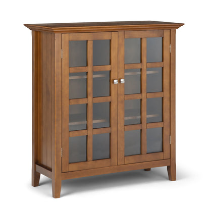 Acadian medium storage cabinet handcrafted wood with glass-pane doors on Tampa Home & Garden Store