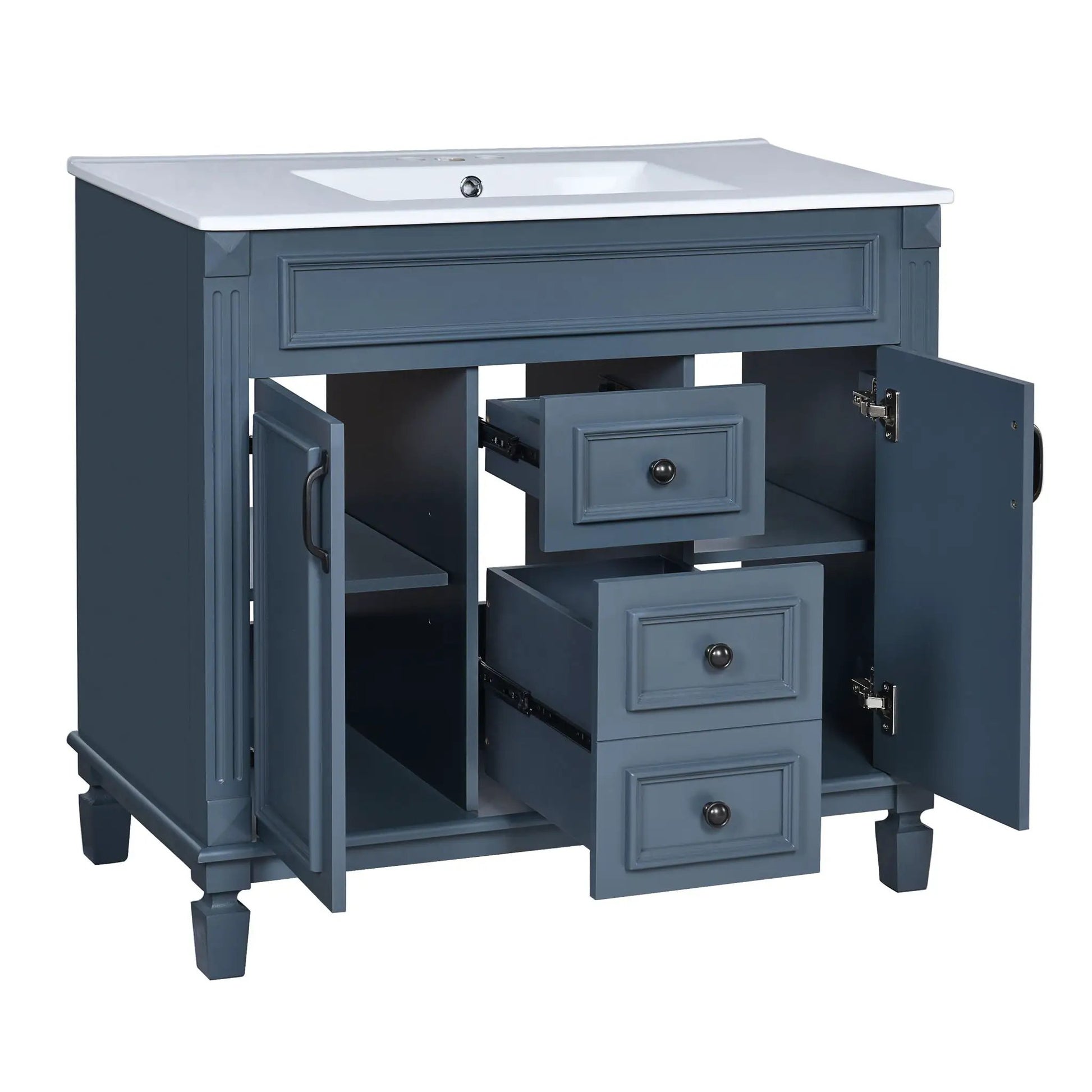 Bathroom vanity with top sink and mirror, 2 drawers and 2 doors by Unique Piece Furniture on Tampa Home & Garden Store