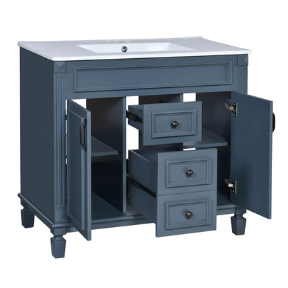 Bathroom vanity with top sink and mirror, 2 drawers and 2 doors by Unique Piece Furniture on Tampa Home & Garden Store