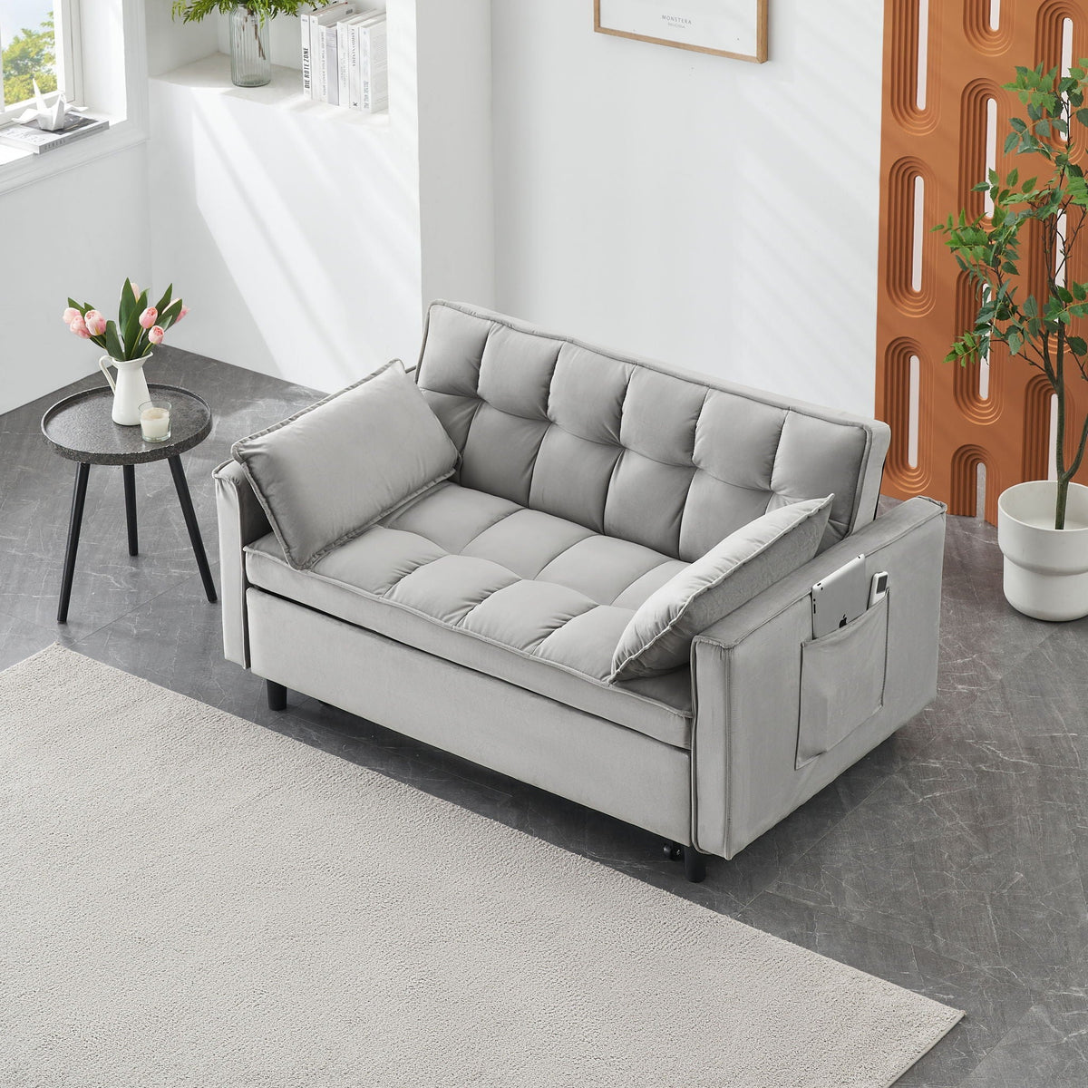 Large 3 In 1 Sofa Bed and Velvet Living Room