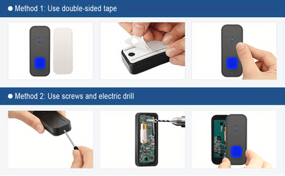 Wireless Doorbell System with 2 Transmitters & 2 Plug-in Receivers, 1000ft Range