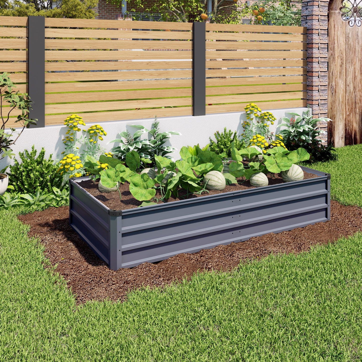 Sturdy Outdoor Garden Bed and Coated Steel Frame