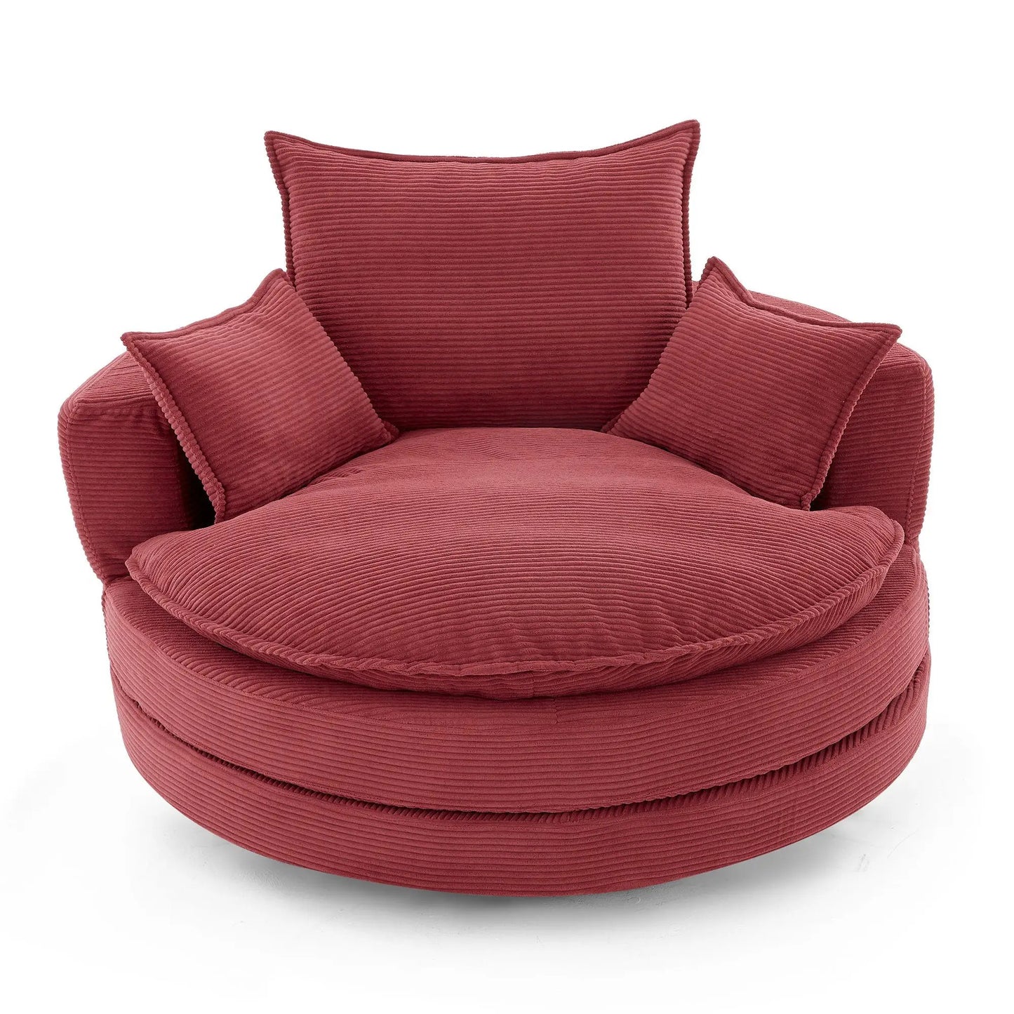 360 Degree Swivel Barrel Chair with Dual Cushions