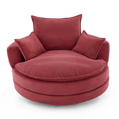 360 Degree Swivel Barrel Chair with Dual Cushions