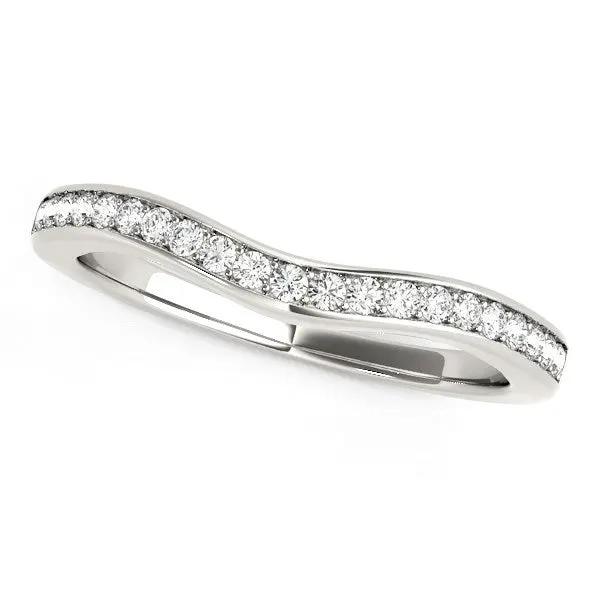 14k white gold curved pave diamond wedding band, 1/6 cttw on Tampa Home & Garden Store