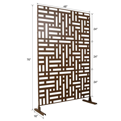Decorative metal privacy screen brown lattice indoor outdoor Unique Piece Furniture on Tampa Home & Garden Store