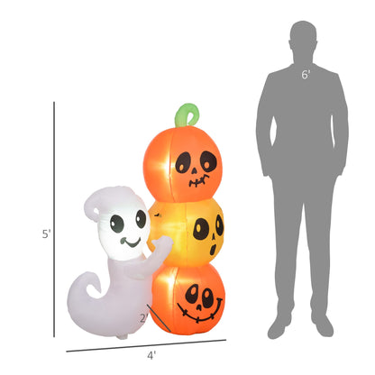 5-Foot illuminated Halloween Ghost and Pumpkin Inflatable by HouseOfZazla, pumpkin ghost theme on Tampa Home & Garden Store