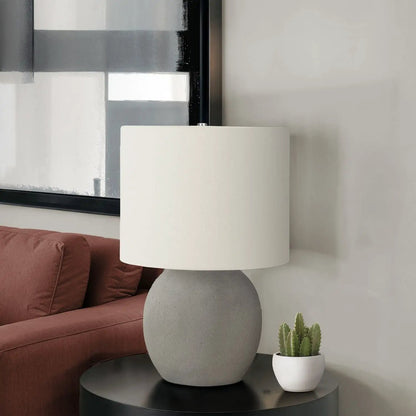 Table lamp with concrete gray base and cream shade by Unique Piece Furniture on Tampa Home & Garden Store