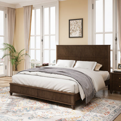 Solid Wood Platform Bed and the Tall Headboard