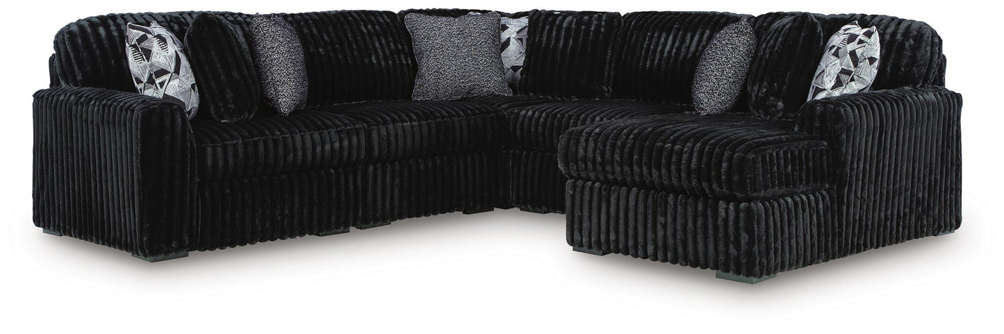 Midnight Madness Sectional and Jumbo Corduroy