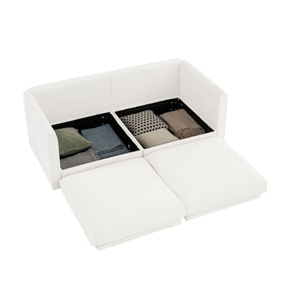 Modern Sofa with Storage and Cylindrical Backrest