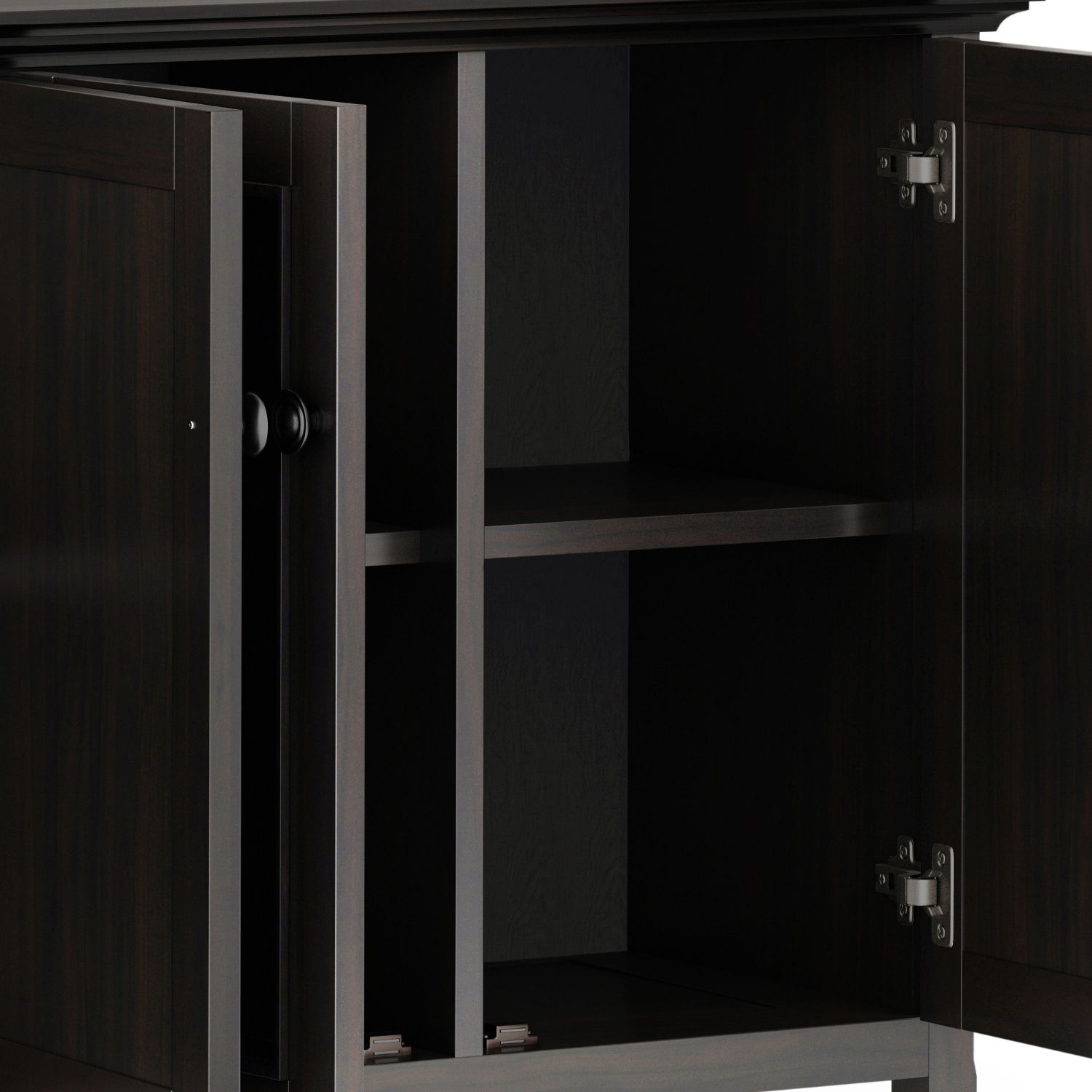 Amherst 4-Door Storage Cabinet by HouseOfZazla in dark espresso finish, accent cabinet on Tampa Home & Garden Store