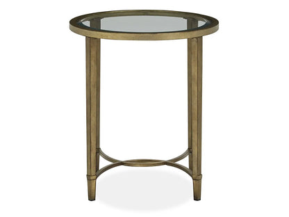 Copia Oval End Table Antiqued Silver Crafted