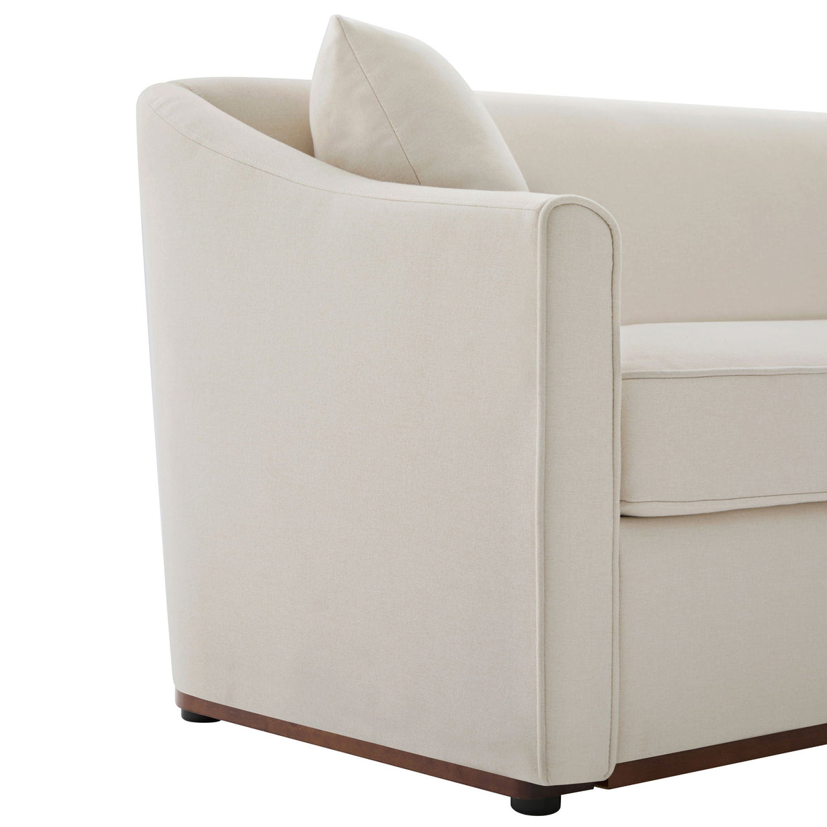 Modern 3 Seat Sofa With Chenille And Two Pillows