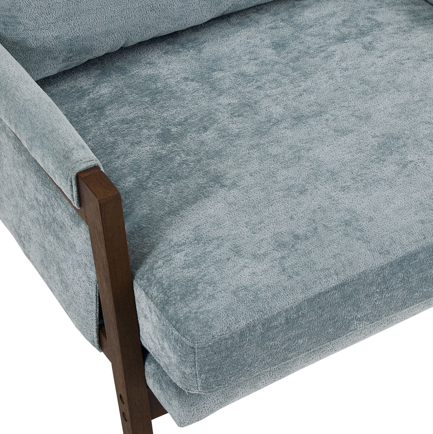 Kelly Mid-Century Velvet Blue Armchair for Home