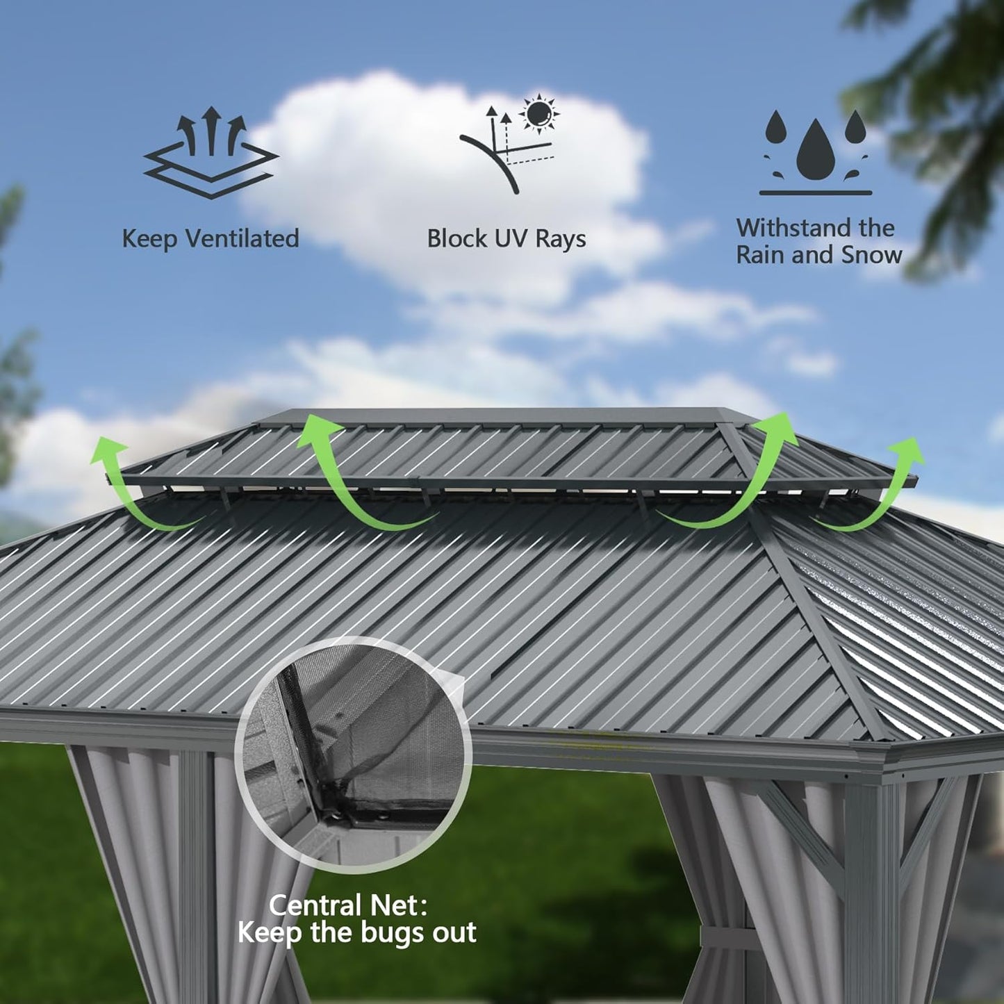 11 X 13 Ft Outdoor Gazebo and a Steel Cover