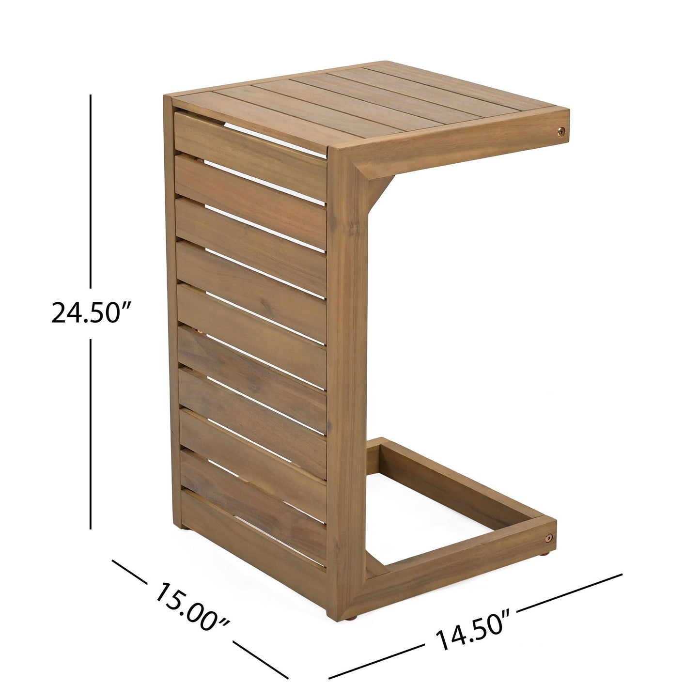 Outdoor Aluminum C Shaped Side Table for Patio