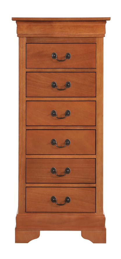 Traditional Lingerie Storage Chest in warm wood with black cup pulls by Unique Piece Furniture on Tampa Home & Garden Store
