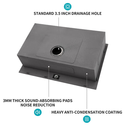Modern Drop In Kitchen Sink 16 Gauge Steel