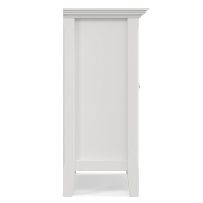 Amherst low storage cabinet white painted accent cabinet with crown molding HouseOfZazla on Tampa Home & Garden Store