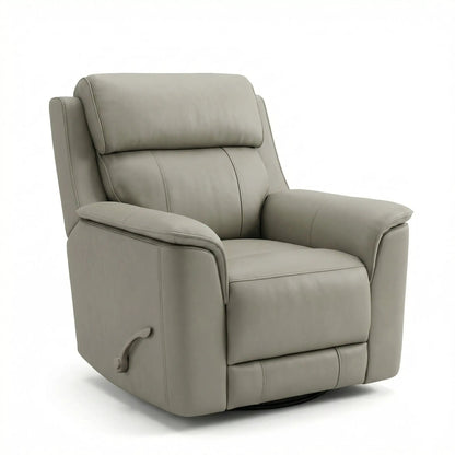 Oslo manual swivel glider recliner in beige leather by Unique Piece Furniture on Tampa Home & Garden Store