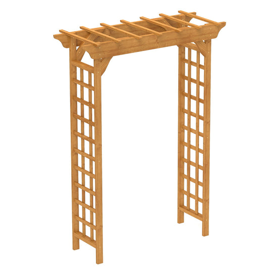Arbor plant arch trellis by HouseOfZazla, yellow wooden garden pergola for climbing plants on Tampa Home & Garden Store