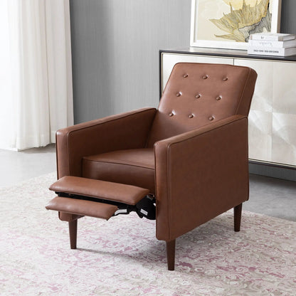 Mid-Century Modern Recliner Button Tufted Waffle Stitch leather by Unique Piece Furniture on Tampa Home & Garden Store