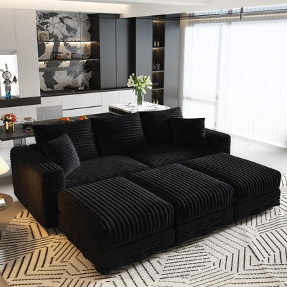 Convertible Sofa With Deep Seat and Pillows