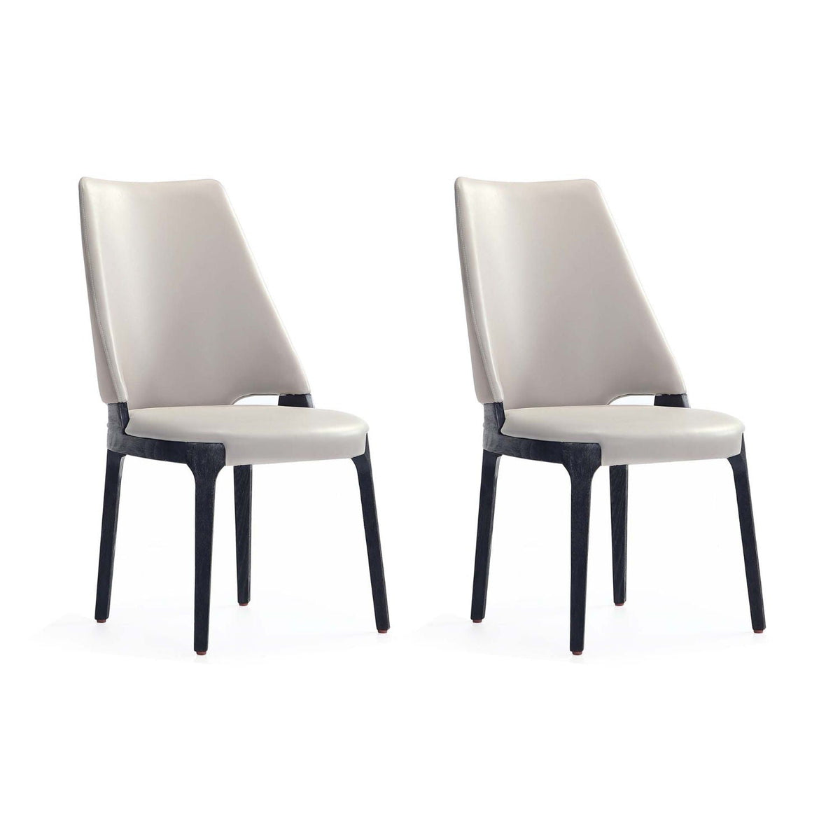Kara dining chair set of 2 with gray upholstery, solid beech wood frame and dark legs on Tampa Home & Garden Store