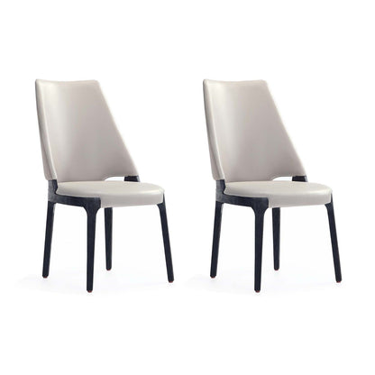 Kara dining chair set of 2 with gray upholstery, solid beech wood frame and dark legs on Tampa Home & Garden Store