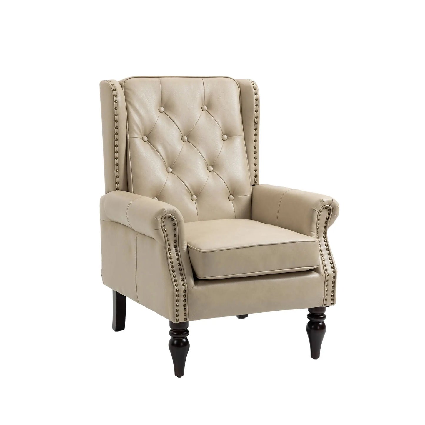 Modern Accent Armchair with Sturdy Wood Legs