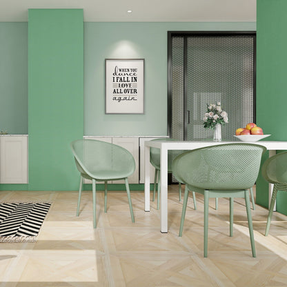 2 Piece Durable Single Chair With Hollow Out Design set of 2 green hollow-out chairs on Tampa Home & Garden Store