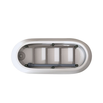 Freestanding acrylic slipper bathtub white modern design with gray interior on Tampa Home & Garden Store