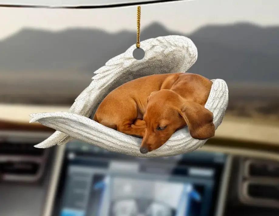 Car Pendant Sleeping Dog Angel Decor Hanging