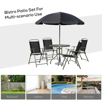 Outsunny Patio Dining Set with Table Umbrella