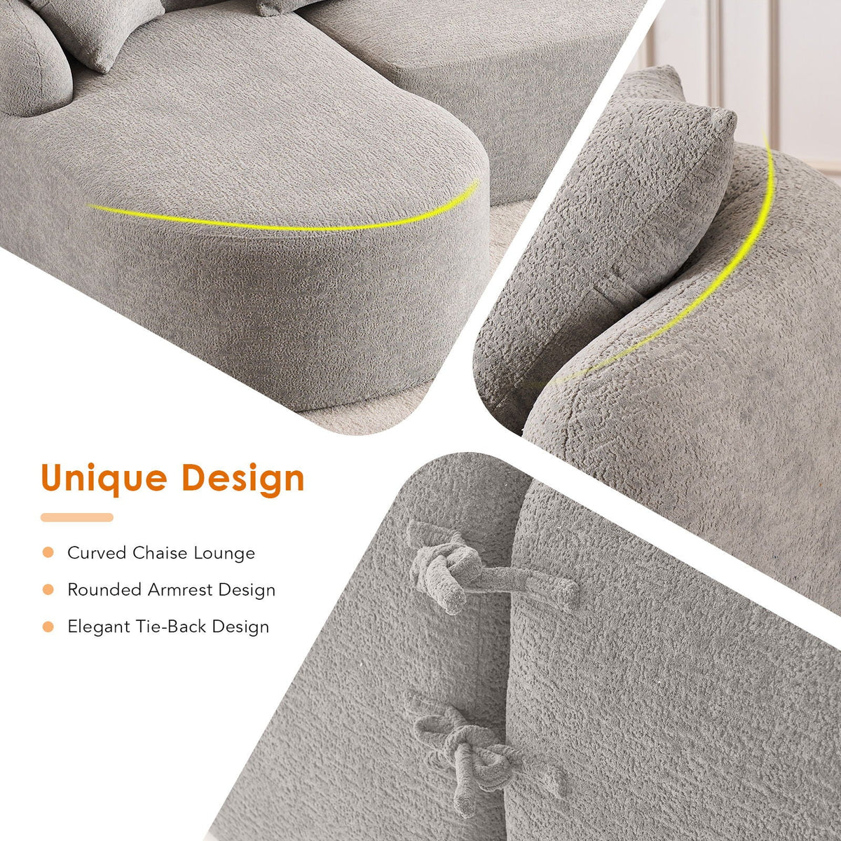 Comfortable L Shaped Sofa and Four Pillows
