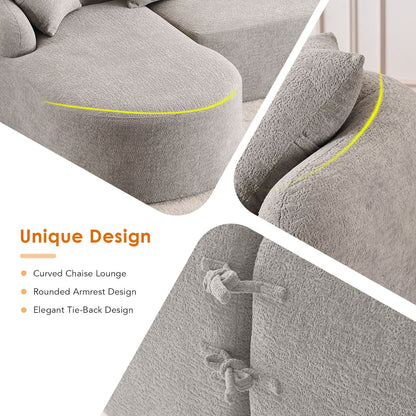Comfortable L Shaped Sofa and Four Pillows