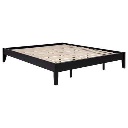 Hounslow platform bed frame in black metal with light wood slats, HouseOfZazla on Tampa Home & Garden Store