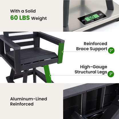 Outdoor Ladderback Swivel Chair and Thick Frame