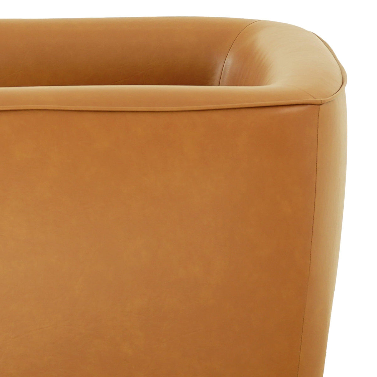 Tan genuine leather swivel chair with adjustable headrest on Tampa Home & Garden Store