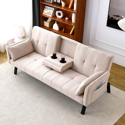 Compact Foldable Sofa Bed and Cup Holder