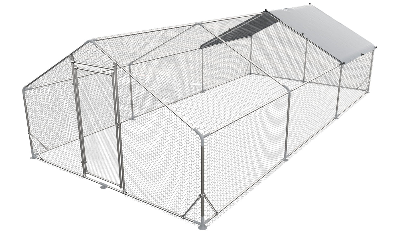 Large Metal Chicken Coop and Waterproof Cover