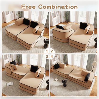 A Modern Teddy Fabric Sofa With No Assembly