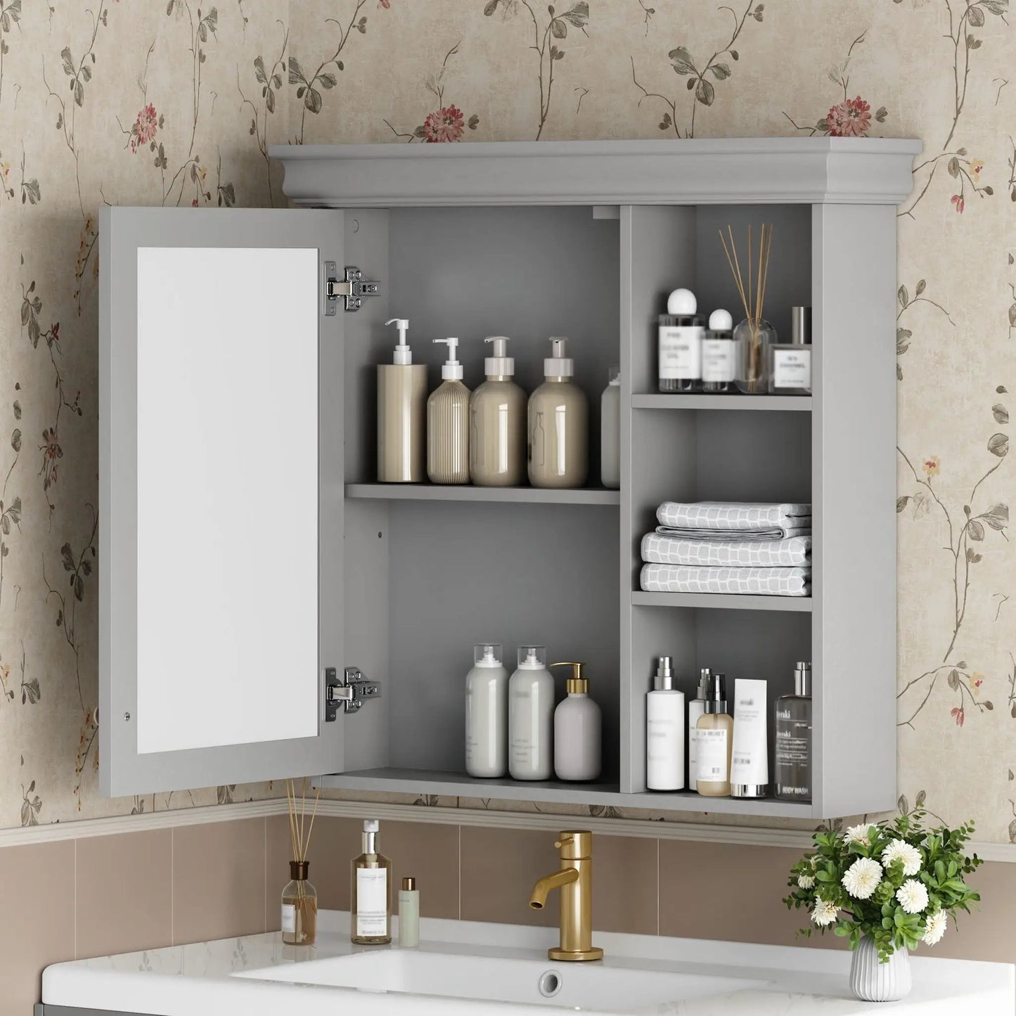 Wall Mounted Medicine Cabinet with Mirror