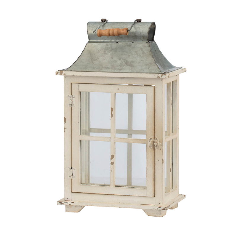 The Ivory Wooden Lantern For Indoor Or Outdoor